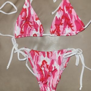 Handmade Tri-Top Tie-Side Scrunchy Butt Bikini